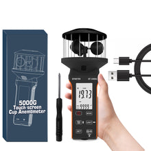 Cargar imagen en el visor de la galería, BTMETER BT-5000G  Rechargeable Handheld Wind Speed Meter, Touch Buttons for Shooting, Sailing, Surfing, Drone - btmeter-store