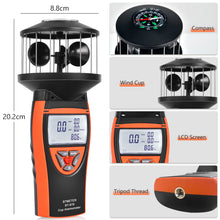 Cargar imagen en el visor de la galería, BTMETER BT-878 Non-Directional Cup Anemometer - Measures Wind Speed Meter with Backlit TemperatureDisplay, for Outdoor Air Velocity Testing - btmeter-store