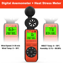 Carregar imagem no visualizador da galeria, BTMETER BT-881W Anemometer Handheld &amp; Heat Stress WBGT Meter - btmeter-store