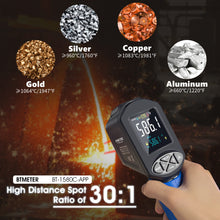 Cargar imagen en el visor de la galería, BTMETER BT-1580C-APP Color Display Infrared Thermometer -50℃ to 1580℃(-58 to 2876℉) - btmeter-store