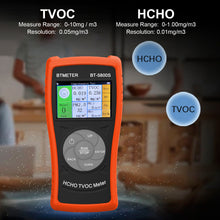 Load image into Gallery viewer, BTMETER Formaldehyde Detector PM2.5 PM10 Particulate Meter, Indoor Air Quality Tester Monitor HCHO TVOC Air Particle Dust for Home Office Factory Warehouse BT-5800S