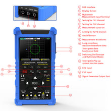 Laden Sie das Bild in den Galerie-Viewer, BTMETER BT-50M Digital Oscilloscope Multimeter DDS Generator 3 in 1, 2 Channels, 50MHz Bandwidth, 6000 Counts, Voltage, Current, Capacitance, Resistance