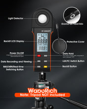 이미지를 갤러리 뷰어에 로드 , BTMETER BT-5000APP Illuminance Light Meter with Bluetooth, Digital Lux Foot Candles Meter 0.1~400,000 Lux with 270º Rotating Sensor - btmeter-store
