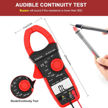 Charger l&#39;image dans la galerie, BTMETER 570T-APP AC/DC 1000A Clamp Multimeter, 4000 Counts Digital Clamp-on Meter with Data Logging Measure Amp Volt Ohm Capacitance Frequency Temperature Continuity, Electrical Tester