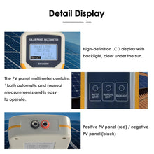 Load image into Gallery viewer, BTMETER BT-EY1600W Solar Panel Tester, 1600W Photovoltaic Panel Multimeter Manual/Auto MPPT Tester with Backlight - btmeter-store