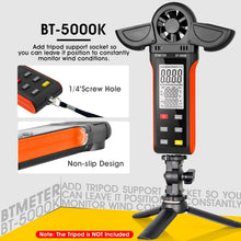 Laden Sie das Bild in den Galerie-Viewer, BTMETER BT-5000K Handheld Anemometer with Vane Cover &amp; 270º Rotatable Detector - btmeter-store