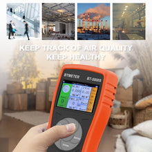 Load image into Gallery viewer, BTMETER Formaldehyde Detector PM2.5 PM10 Particulate Meter, Indoor Air Quality Tester Monitor HCHO TVOC Air Particle Dust for Home Office Factory Warehouse BT-5800S