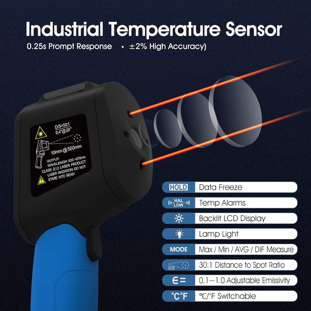 BTMETER BT-1580 Infrared Temperature  -58°F to 2876°F DS 30:1 - btmeter-store