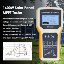 Load image into Gallery viewer, BTMETER BT-EY1600W Solar Panel Tester, 1600W Photovoltaic Panel Multimeter Manual/Auto MPPT Tester with Backlight - btmeter-store