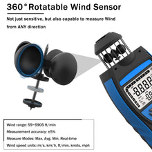Load image into Gallery viewer, BTMETER BT-BT-8806WM-APP Cup Anemometer Handheld Air Flow Meter, Wind Speed Data Logger w/Barometer Measure Wind Velocity/Temperature/Altitude/Humidity for HVAC Air Ventilation - btmeter-store