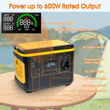 Load image into Gallery viewer, BEMETER BT-M600 Portable Power Station Explorer, 568Wh Backup Lithium Battery, 600W Solar Generator for Outdoors Camping Travel Hunting Blackout - btmeter-store