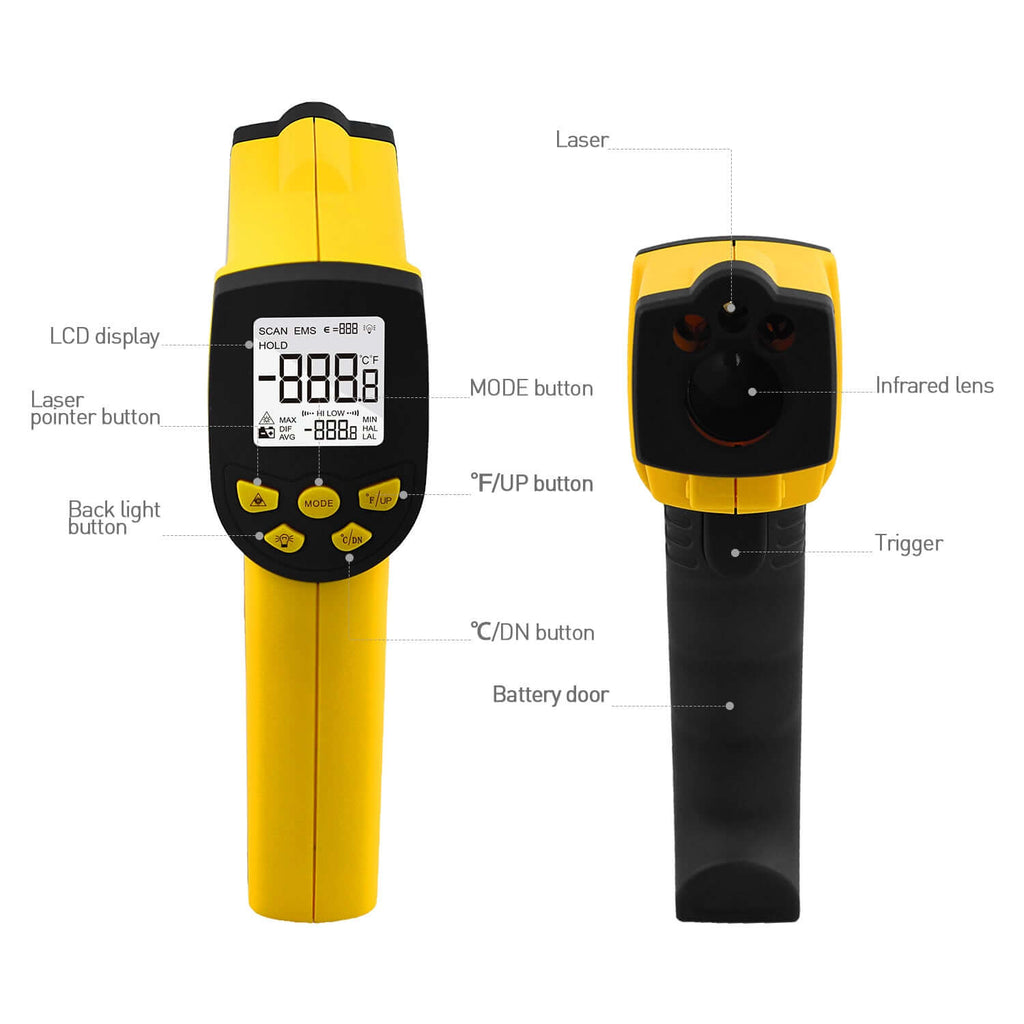 BTMETER BT-1300 Infrared Thermometer Temperature -50~1300℃ D:S 16:1 - btmeter-store