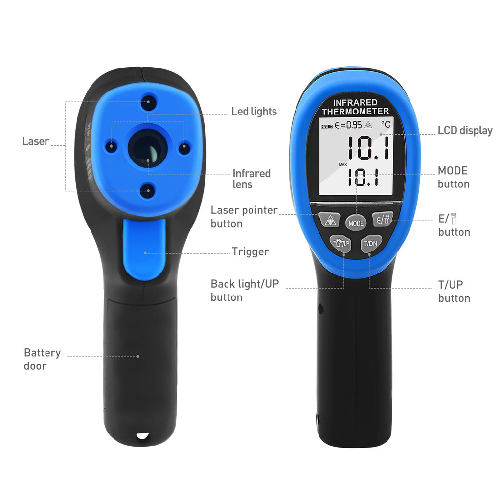 BTMETER BT-1500APP Digital Infrared Thermometer -50℃~1500℃ DS 30:1, Connect the Phone - btmeter-store