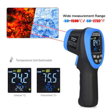 Charger l&#39;image dans la galerie, BTMETER BT-1500C Digital Infrared Thermometer Color LCD -50~1500C DS 30:1 - btmeter-store