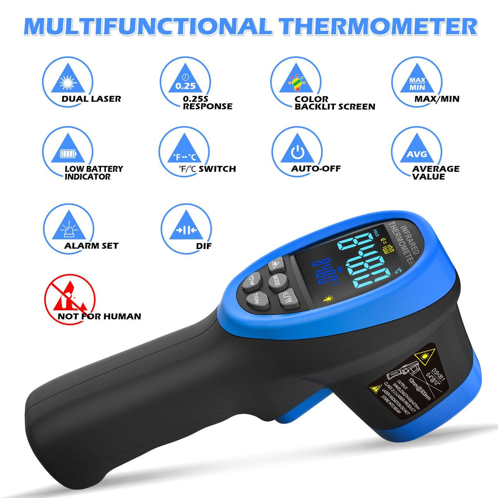 BTMETER BT-1500C Digital Infrared Thermometer Color LCD -50~1500C DS 30:1 - btmeter-store