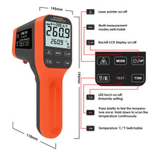 이미지를 갤러리 뷰어에 로드 , BTMETER BT-1600-APP Waterproof Infrared Thermometer 30:1, Touchscreen Laser Thermometer, Connct the Phone - btmeter-store