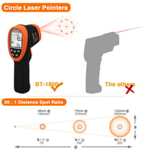Cargar imagen en el visor de la galería, BTMETER BT-1800 High Temperature Infrared Thermometer handheld -50~1800℃ - btmeter-store