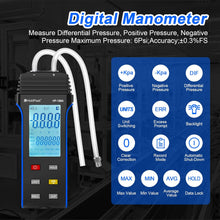이미지를 갤러리 뷰어에 로드 , BTMETER BT-189A 2Psi Air and Gas Pressure Tester for Differential/Positive/Negative Pressure HVAC Differential - btmeter-store