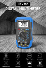 Cargar imagen en el visor de la galería, BTMETER BT-33D Multimeter DC AC Voltage Current Resistance Diode hFE Battery - btmeter-store