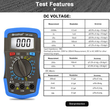 이미지를 갤러리 뷰어에 로드 , BTMETER BT-33D Multimeter DC AC Voltage Current Resistance Diode hFE Battery - btmeter-store