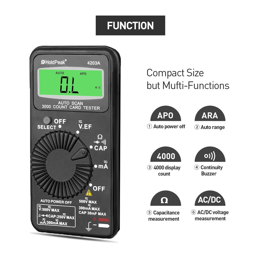 BTMETER BT-4203 Mini Digital Multimeter Card Type Auto Range - btmeter-store