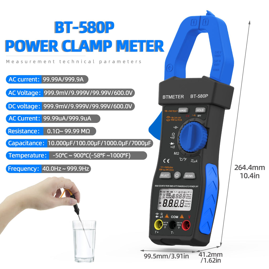 BTMETER BT-580P Power Clamp Meter - btmeter-store