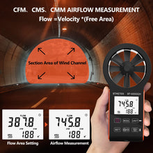 Charger l&#39;image dans la galerie, BTMETER BT-6000GH Anemometer Handheld Air Flow Meter, Touch Button Anemometer CFM Meter - btmeter-store