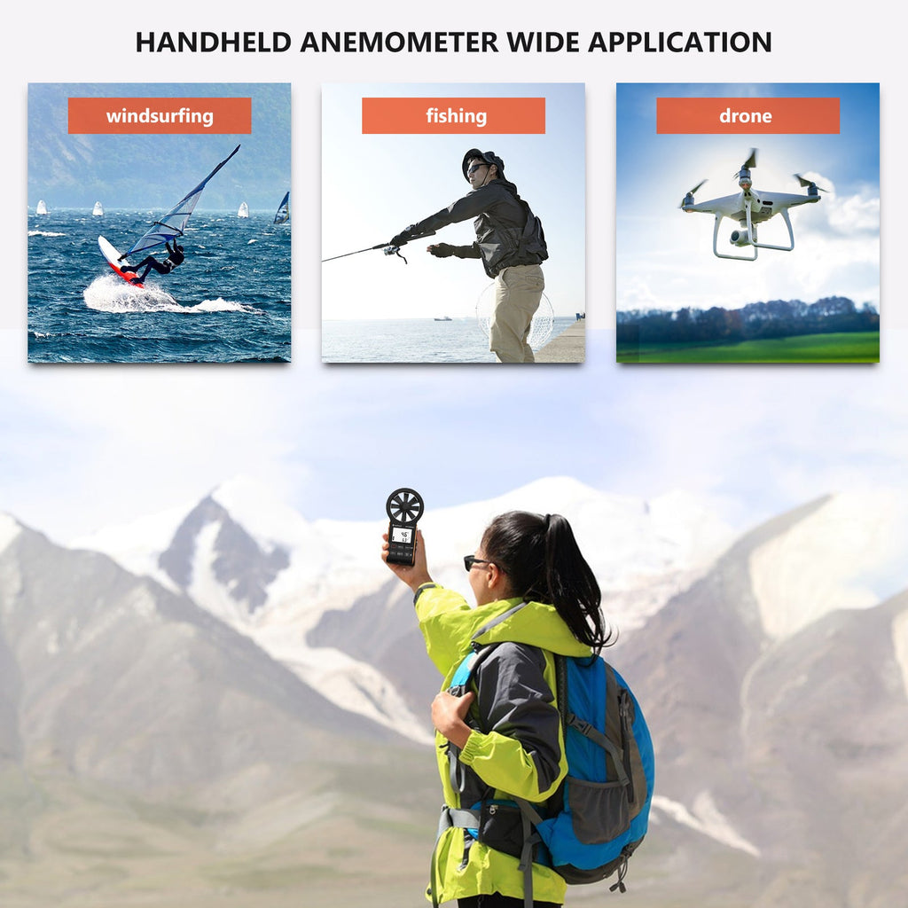 BTMETER BT-6000GH Anemometer Handheld Air Flow Meter, Touch Button Anemometer CFM Meter - btmeter-store
