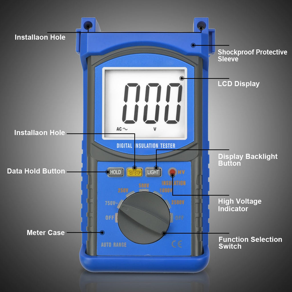 BTMETER BT - 6688F Digital Insulation Resistance Tester, Voltage Tester Auto Range Megohmmeter - btmeter - store
