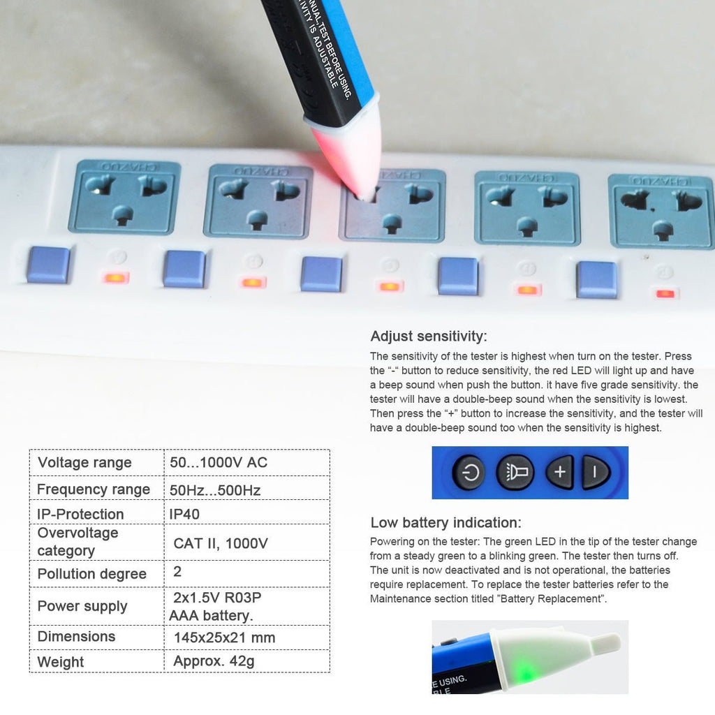 BTMETER BT - 700D AC Voltage Detector Pen Type Digital Voltmeter - btmeter - store