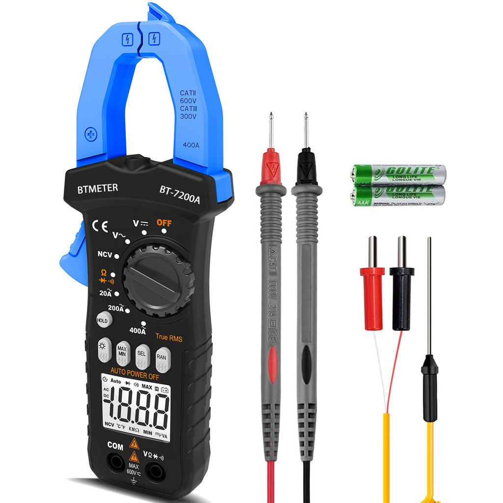 BTMETER BT - 7200A 2000 Counts Digital Clamp Multimeter AC Current Voltage Current NCV - btmeter - store