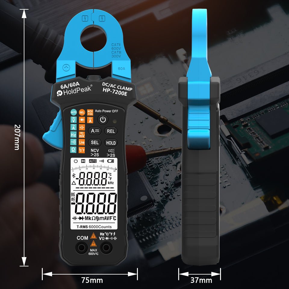 BTMETER BT - 7200E Clamp Meter 6000 Counts, Test True RMS, NCV, Diode Test - btmeter - store