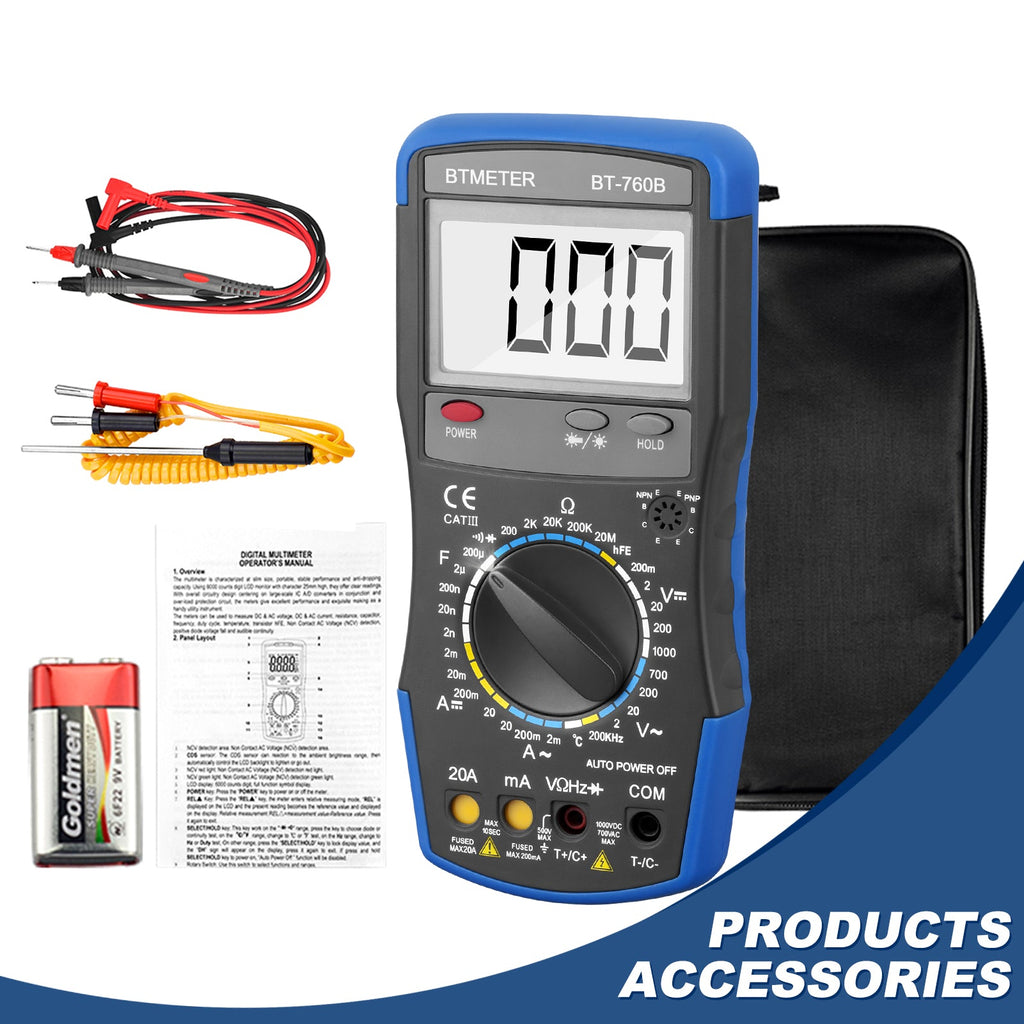 BTMETER BT - 760B Digital Multimeter Meter with Frequency Temperature - btmeter - store