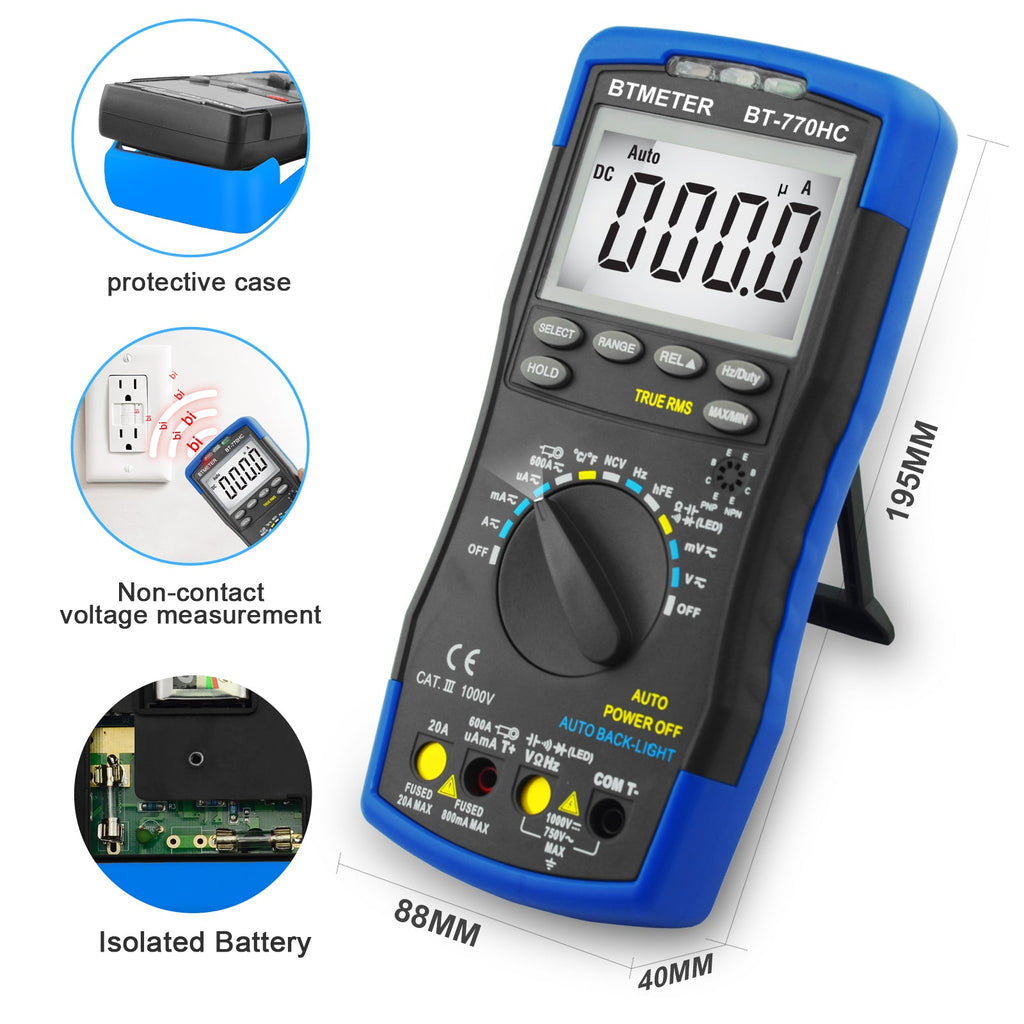 BTMETER BT - 770HC Digital Multimeter 6000Counts Auto Range - btmeter - store