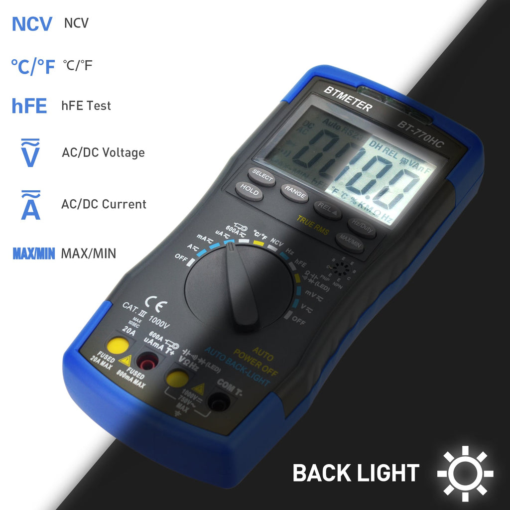 BTMETER BT - 770HC Digital Multimeter 6000Counts Auto Range - btmeter - store