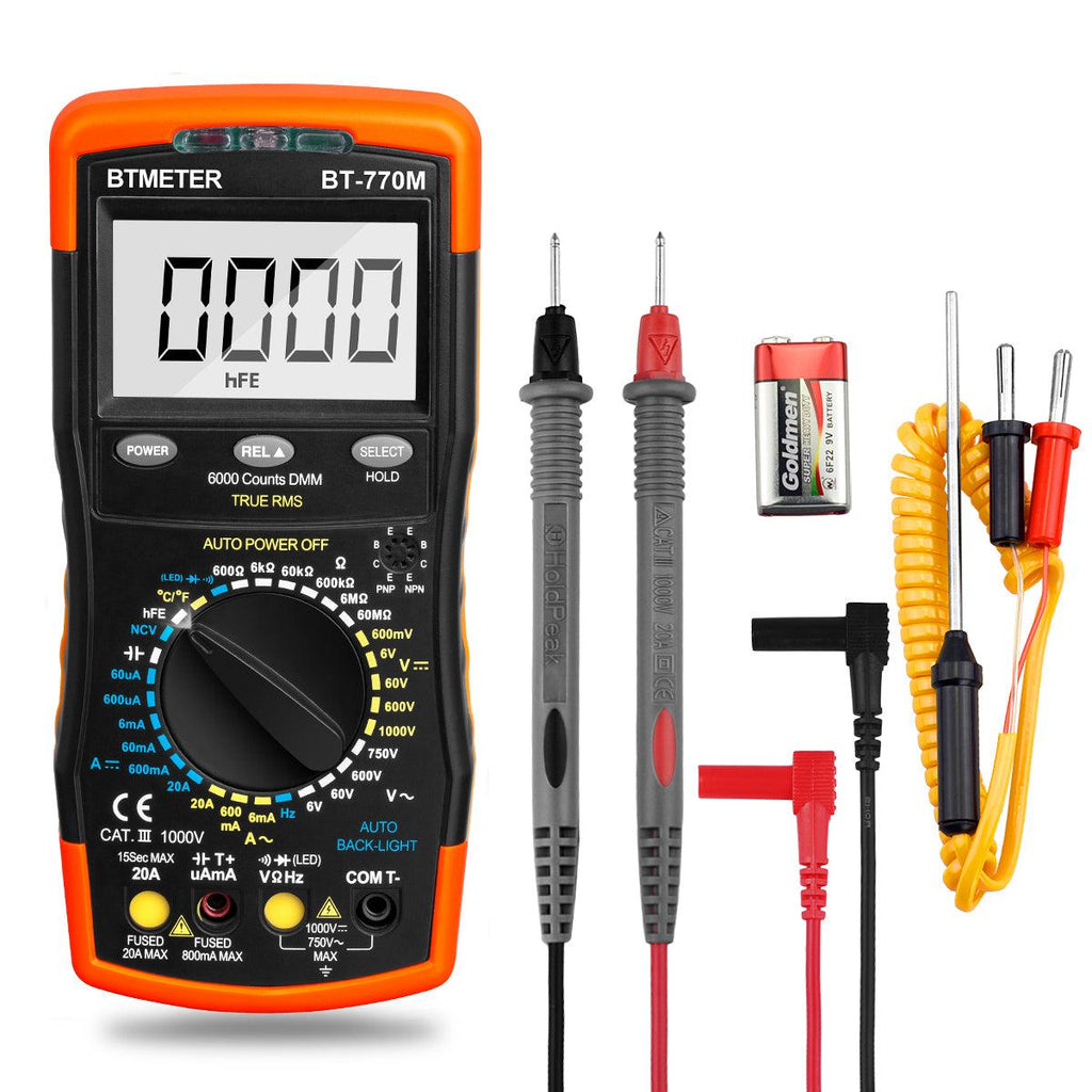 BTMETER BT - 770M Digital Multimeter TRMS 6000 Count, Auto/Manual Ranging - btmeter - store