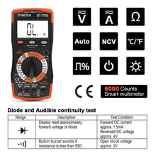 画像をギャラリービューアに読み込む, BTMETER BT - 770S Multimeter Manual Ranging Electric Meter for Automotive Hobbyist Electrical Home - btmeter - store