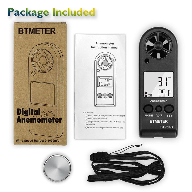 BTMETER BT - 816B Handheld Anemometer with Wind Speed Range 0.3 - 30m/s - btmeter - store