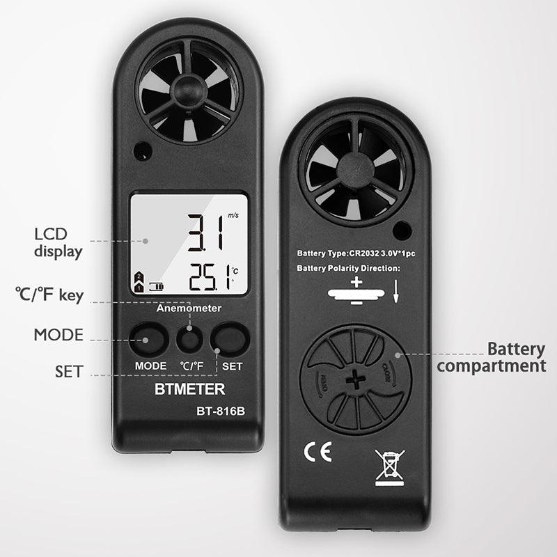 BTMETER BT - 816B Handheld Anemometer with Wind Speed Range 0.3 - 30m/s - btmeter - store