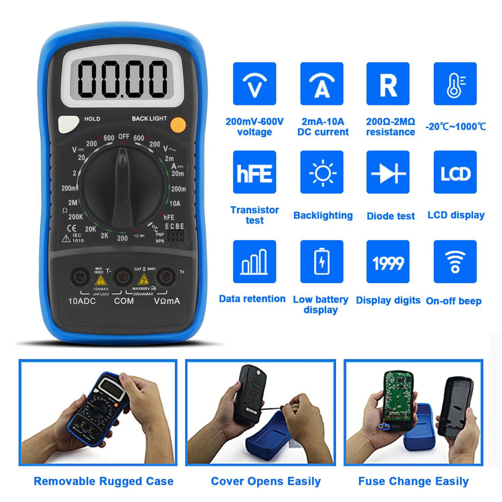 BTMETER BT - 838L Manual Range Digital Multimeter for AC DC Voltage Amp Ohm Volt - btmeter - store