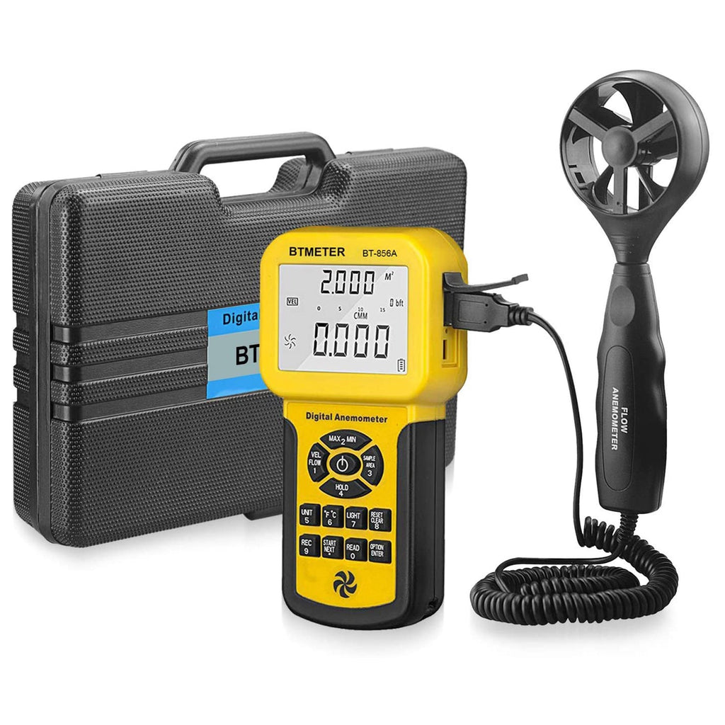 BTMETER BT - 856A Pro HVAC Anemometer Handheld CFM Meter Wind Speed Meter with Backlight Max/Avg/Min Functions for Measuring Wind Speed Air Velocity - btmeter - store