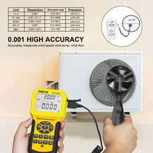 Carregar imagem no visualizador da galeria, BTMETER BT - 856A Pro HVAC Anemometer Handheld CFM Meter Wind Speed Meter with Backlight Max/Avg/Min Functions for Measuring Wind Speed Air Velocity - btmeter - store