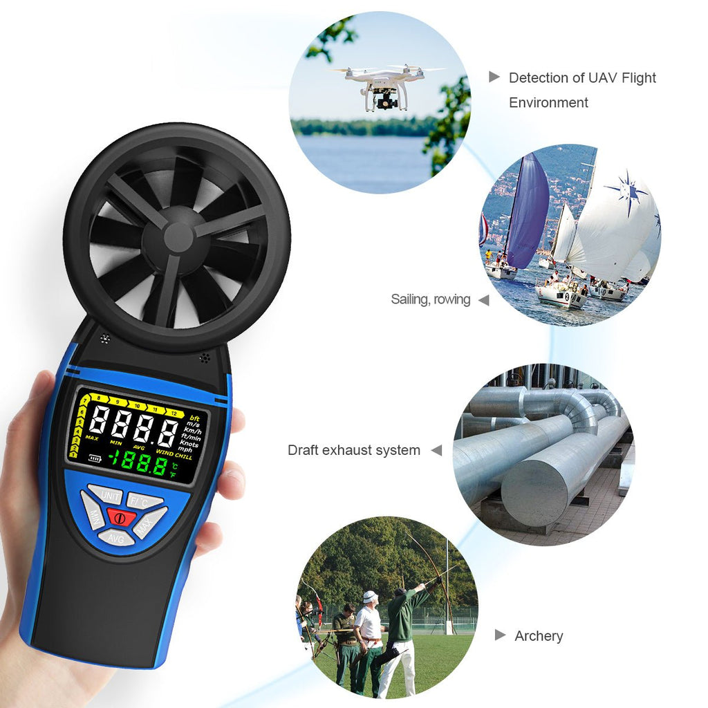 BTMETER BT - 8805 NEW Digital Vane Anemometer with Color Screen Wind Speed Range 0.3~30m/s - btmeter - store