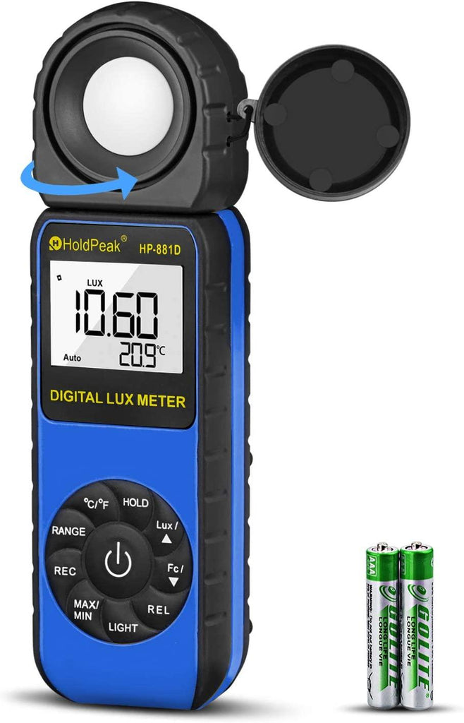 BTMETER BT - 881D LUX Meter 0.1LUX - 400000LUX Range Light Meter, Digital LUX Meter - btmeter - store