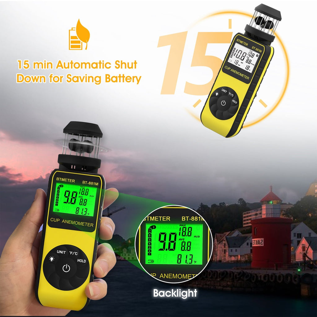 BTMETER BT - 881M Digital Anemometer Handheld Wind Speed Meter - btmeter - store