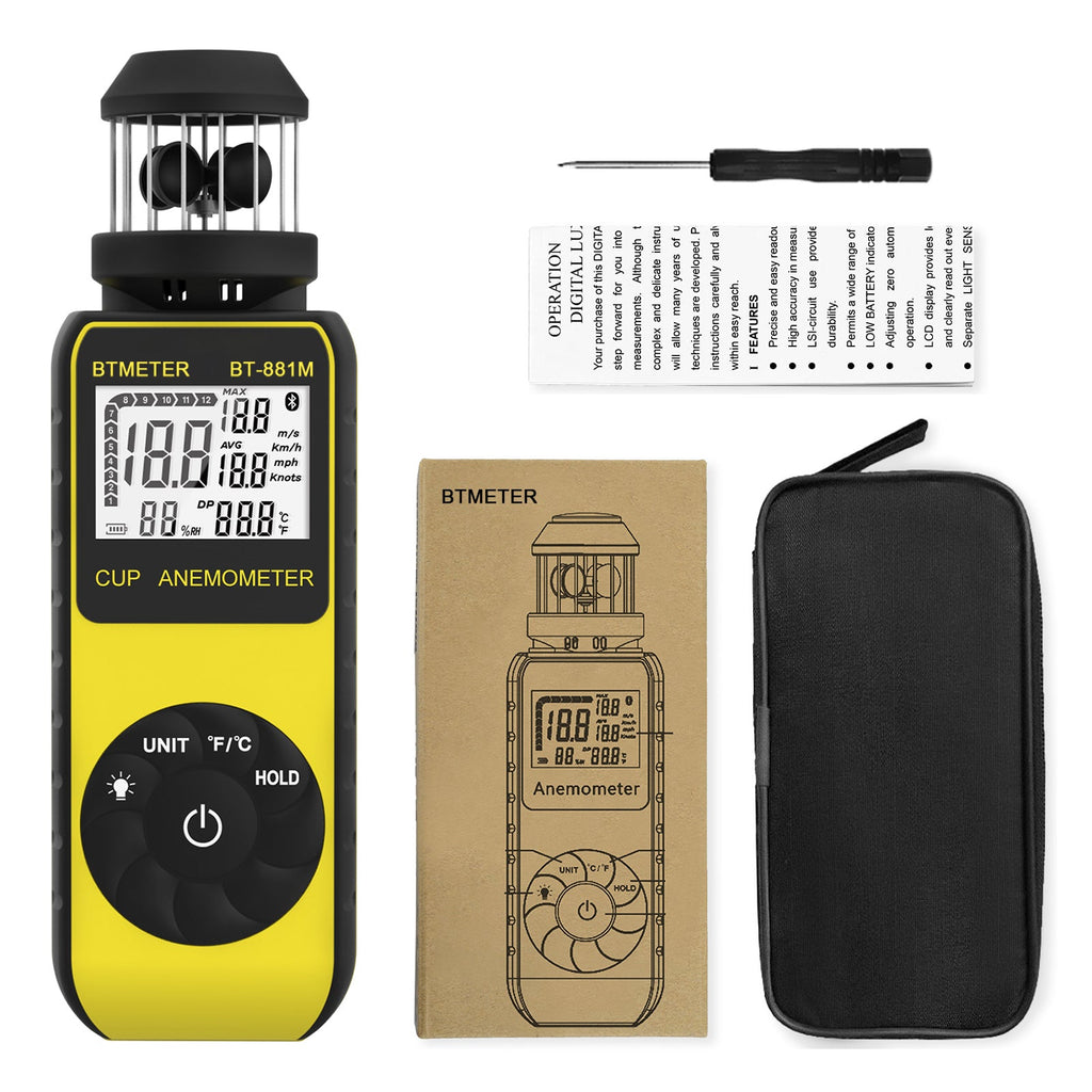 BTMETER BT - 881M Digital Anemometer Handheld Wind Speed Meter - btmeter - store