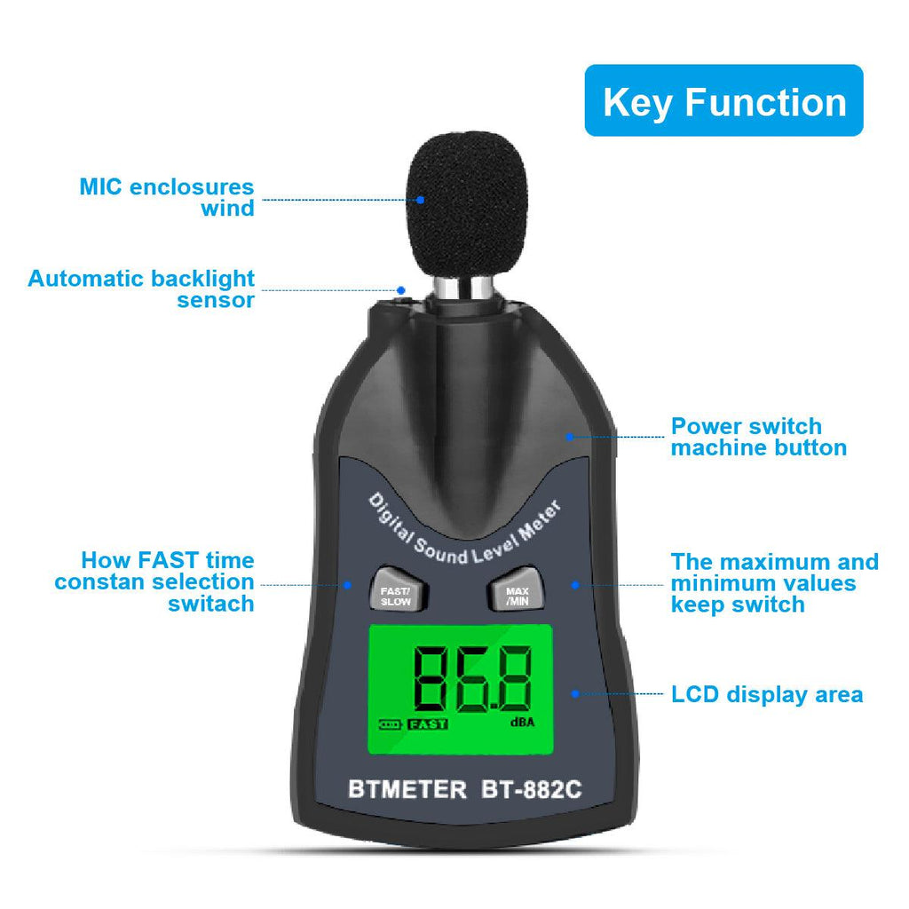 BTMETER BT - 882C Sound Level Meter Digital Noise Tester 30 - 130dB - btmeter - store