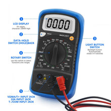 Cargar imagen en el visor de la galería, BTMETER BT-838L Manual Range Digital Multimeter for AC DC Voltage Amp Ohm Volt - btmeter-store