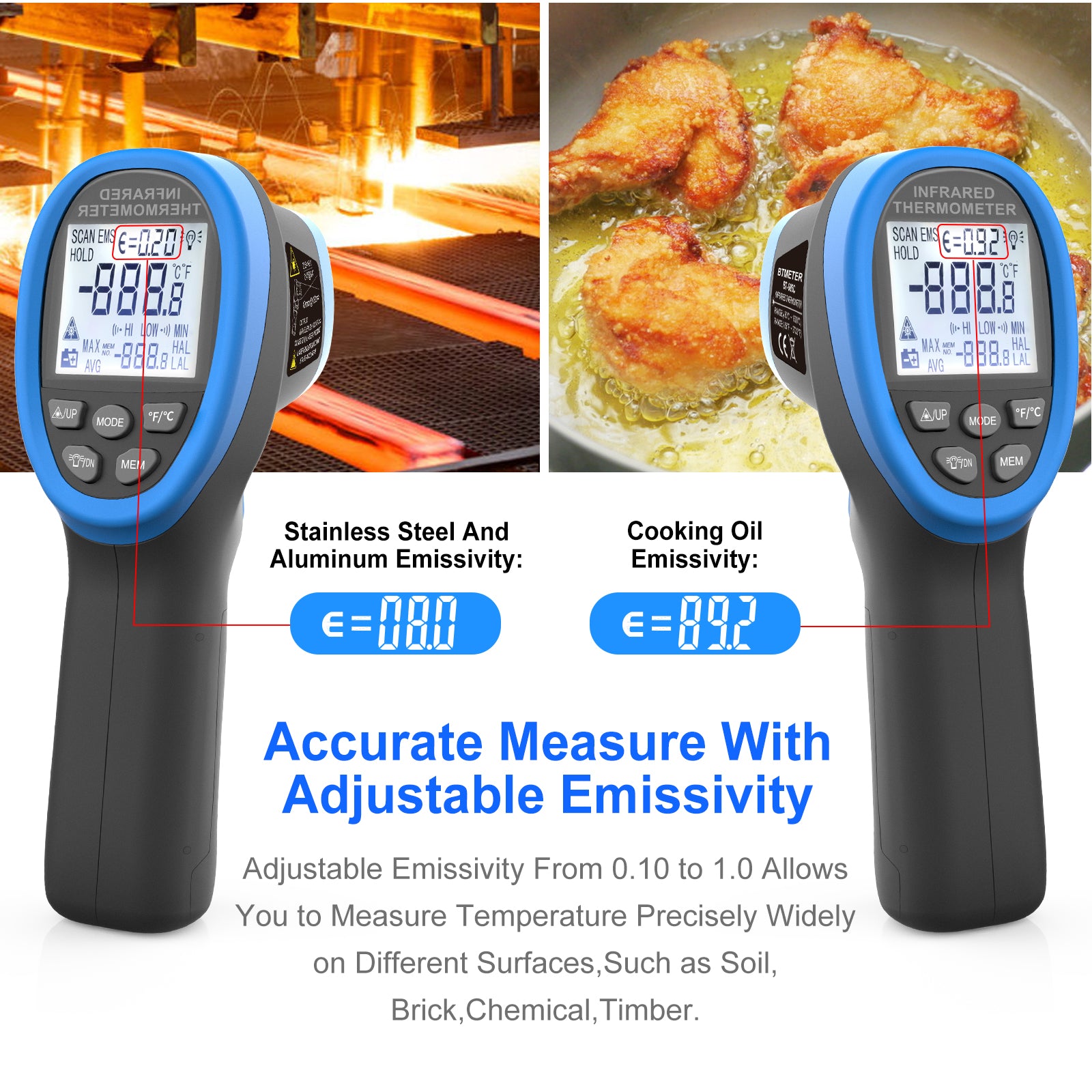 IR Infrared Laser Thermometer Temperature Gun Temp Measurement Meter Cooking  US