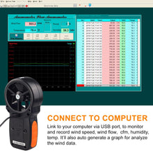 Cargar imagen en el visor de la galería, BTMETER BT-866A Digital Anemometer Handheld CFM Meter with USB Port - btmeter-store